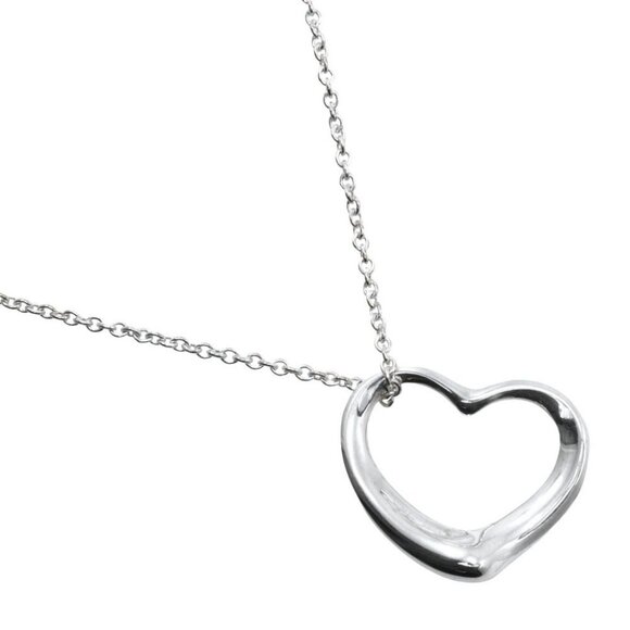 TIFFANY&Co. Open heart Necklace Elsa Peretti Silver925 heart 4.6g Women - Picture 1 of 10